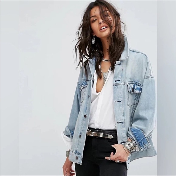 Free People Denim Trucker Jacket Sz XS/S - Picture 1 of 7